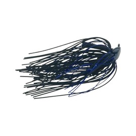 BUCKEYE LURES Mop Jig with Heavy Living Rubber Skirting, Double Rattles & Mustad Flippin' Hook | Durable Chip-Resistant Bass Fishing Bait | Black/Blue, 5/8 oz