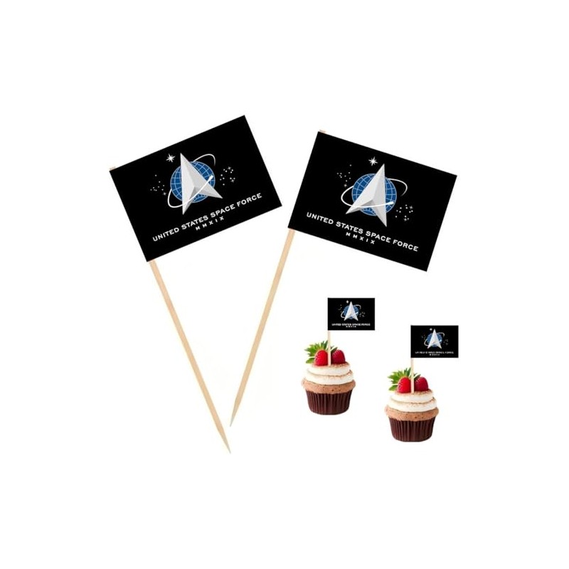 100 Pcs USA Space Force Toothpicks Flag Small Mini Cocktail