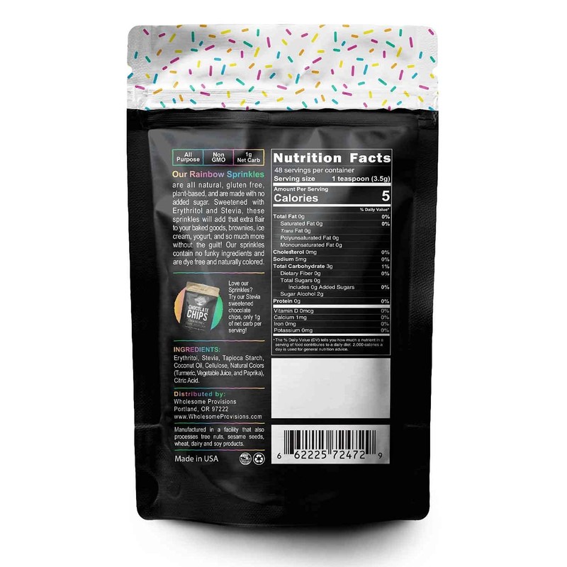 Keto Sprinkles, 6 oz. Larger Value Size, Dye Free, Non-GMO,