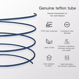 3D Printer Bowden Tube 1.75MM, 1M PTFE Tube Kit Filament Teflon Tube with PC4-M6 & PC4-M10 Pneumatic Fittings, Tube Cutter, MK8 Nozzles, Silicone Sleeves for 3D Printer Upgrade