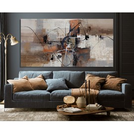 YDYSUNE Abstract Canvas Wall Art for Living Room Large Yellow and Orange Abstract Artwork Modern Canvas Art Wall Decor Contemporary Wall Art for Bedroom Office Home Decoration 29x58IN