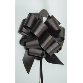 IGC 50 Pull String Bows - Gift Wrap Packaging - 5" 20 Loops - 1 1/4" - Black - Wholesale Lot - Holiday Present Packaging