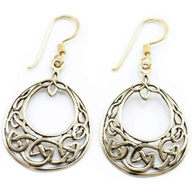 WINDALF Scandinavian Earrings Nansaídh 4.1 cm Celtic Knot Bohemia Earrings Bronze, Fabric
