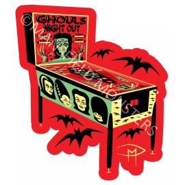 Universal Monsters Original Lily Morticia Elvira Vampira Pinball Magnet  3"  Original Art Doug Mansfield