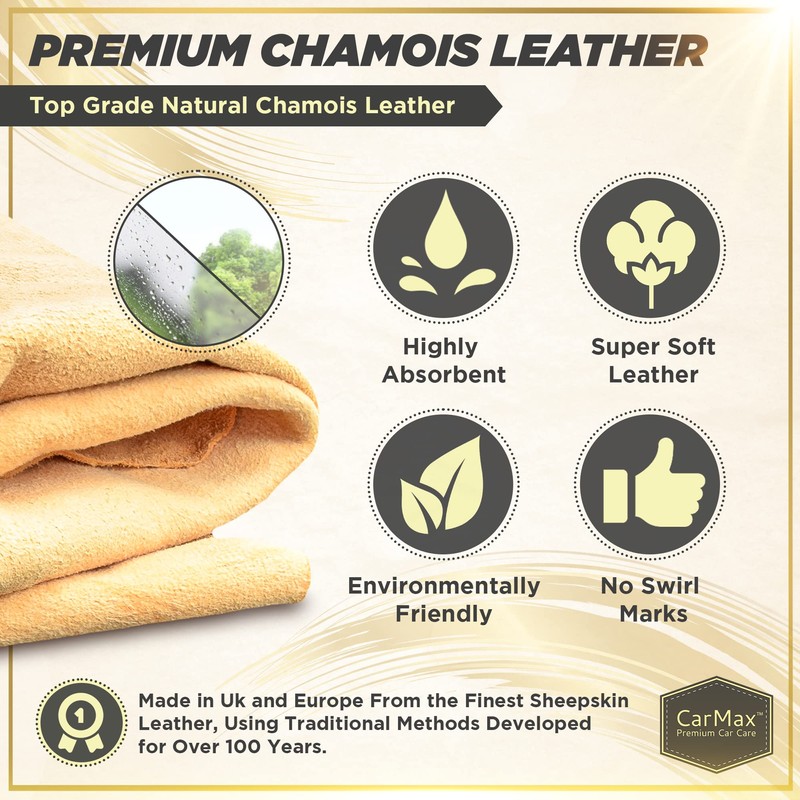 CarMax™ English Premium Grade Professional Natural Chamois Leather - our