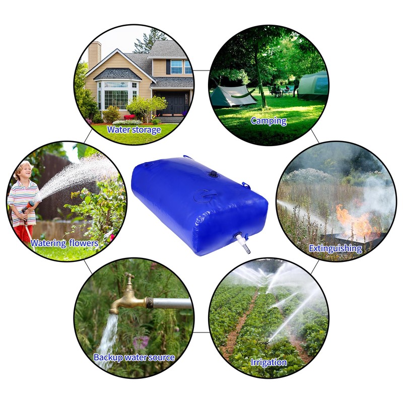 760 L/200 gal Water Bladder Storage Containers, Foldable Portable Water