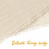 60 Pcs Handmade Cloth Napkins with Fringe Natural, 16x16 Inches