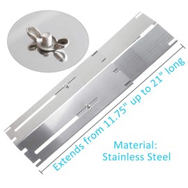BBQration 4-Pack Extends from 11.75" up to 21" L Universal Replacement Heavy Duty Adjustable Stainless Steel Heat Plate Shield, Flavorizer Bar, Heat Tent, Burner Cover, Flame Tamer for Gas Grill