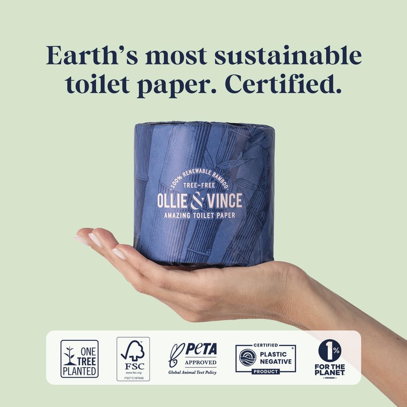 Ollie & Vince Bamboo Toilet Paper | Sustainable, Eco-Friendly, Plastic-Free