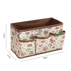 Mangpung Kawaii Collapsible Storage Bin,Cute Capybara 4 Grids Storage Box Foldable Baskets,Office Desk Bathroom Vanity Decor, Cute Capybara Room Decor,for hair accessories,lipstick,makeup brush...