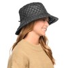 Foldable Water Repellent Quilted Rain Hat w/Adjustable Drawstring, Bucket Cap