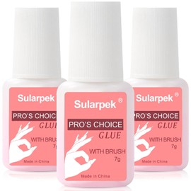 Sularpek Nail Glue - Pack of 3, 7 ml Nail Glue for Artificial Nails & Tips, Extra Strong, with Brush, for Home & Salon