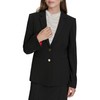 Halston Women's Two Button Woven Office Workwear Blazer, Black