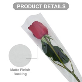 BEISHIDA 100 PCS Single Rose Sleeve Bouquet Bags Plastic Single Flower Wrapping Rose Packaging For Mother's Day Graduation Wedding Birthday Valentine's Day Party (Transparent)