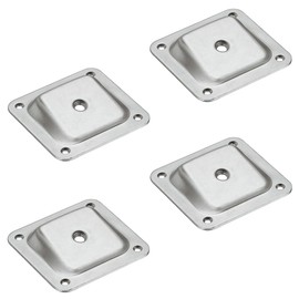 Gedotec Angle Mounting Plate Slanted with M8 Thread for Furniture Feet and Table Legs, Pack of 4, Screw-On Plate 10°, Furniture Legs Attachment for Sofas, Galvanised Metal, Mounting Plate without