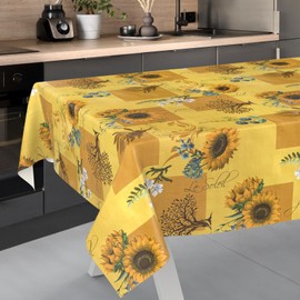 Tovaglia cerata, lavabile, facile da pulire, impermeabile, effetto loto, per giardino, 100 x 140 cm, bordo tagliato