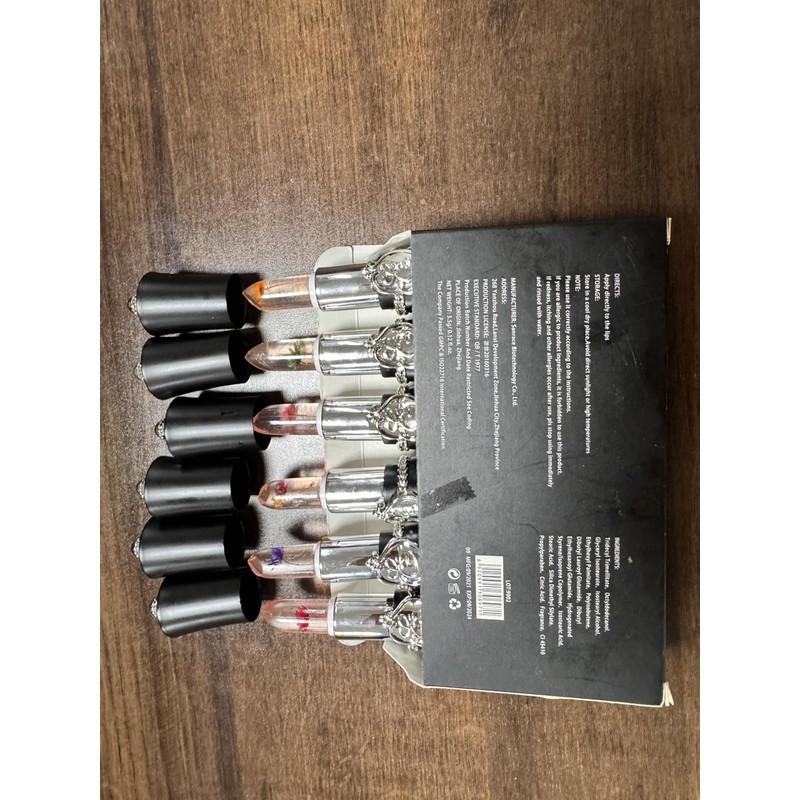 firstfly firstfly Pack of 6 Crystal Flower Jelly Lipstick, Long