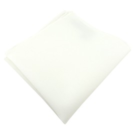 TigerTie - High-quality pocket square made from 100% cotton in plain colour, pocket square 26 x 26 cm, crème-white