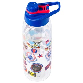 Silver Buffalo Top Gun Badges 28oz Water Bottle w Screw Lid