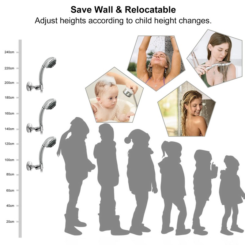 Shower Head Holder Suction Cup Shower Head Holder, Adjustable Height