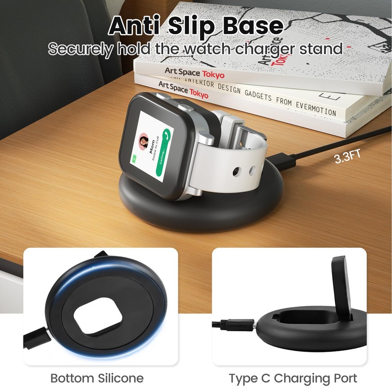 sylacor Charging Stand Compatible with Gabb Watch 3e/3, Portable &