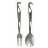 A.S.F. OUTDOOR Titanium Cutlery Set (Sparking Spoon with Hook, Fork