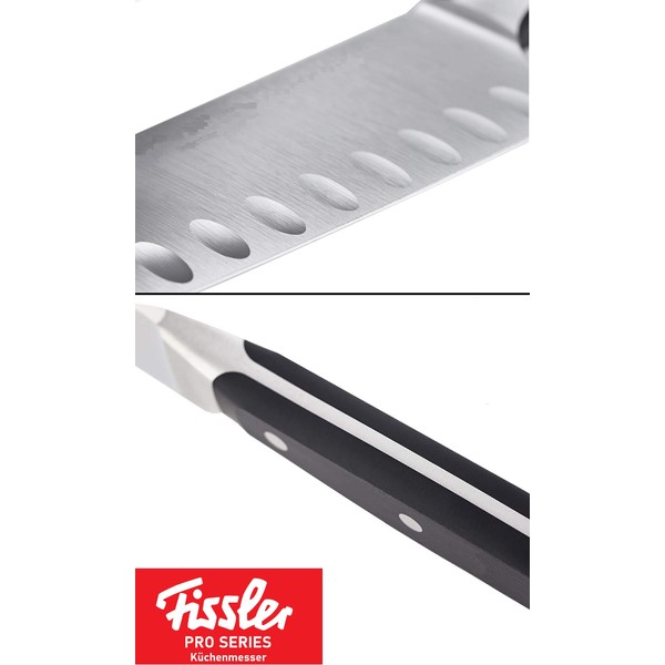 Fissler PROFI Santoku Knife 165 mm - High Quality 16.5 cm Blade - Special Forged Stainless Steel Blade - Sharp, Stainless Santoku Knife, Asian Kitchen Knife Wide Blade