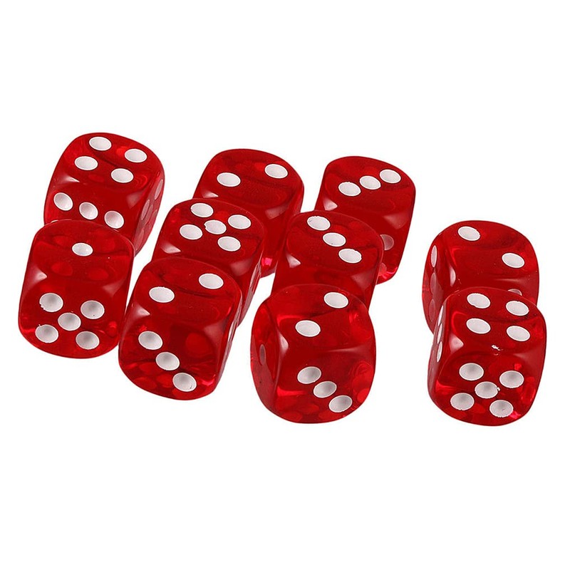 Yiotfandoll 10PCS Polyhedral Dice - D6 Acrylic Dice (16mm, Transparent