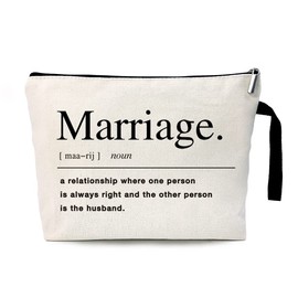 ZHANTUONE Marriage Cosmetic Bag，Gifts For Wife Birthday，Romantic Gifts For My Wife，Soulmate Gift，Marriage Definition Quote，Wedding Anniversary，Couples Gifts