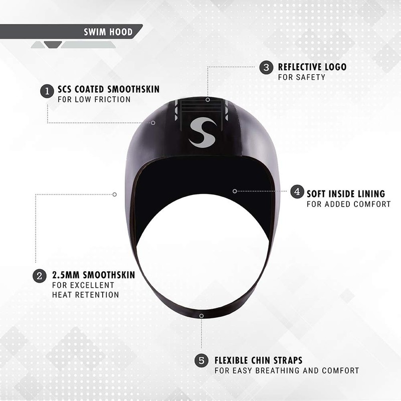 Synergy Thermal Swim Hood - 2.5MM Neoprene Swim Cap with