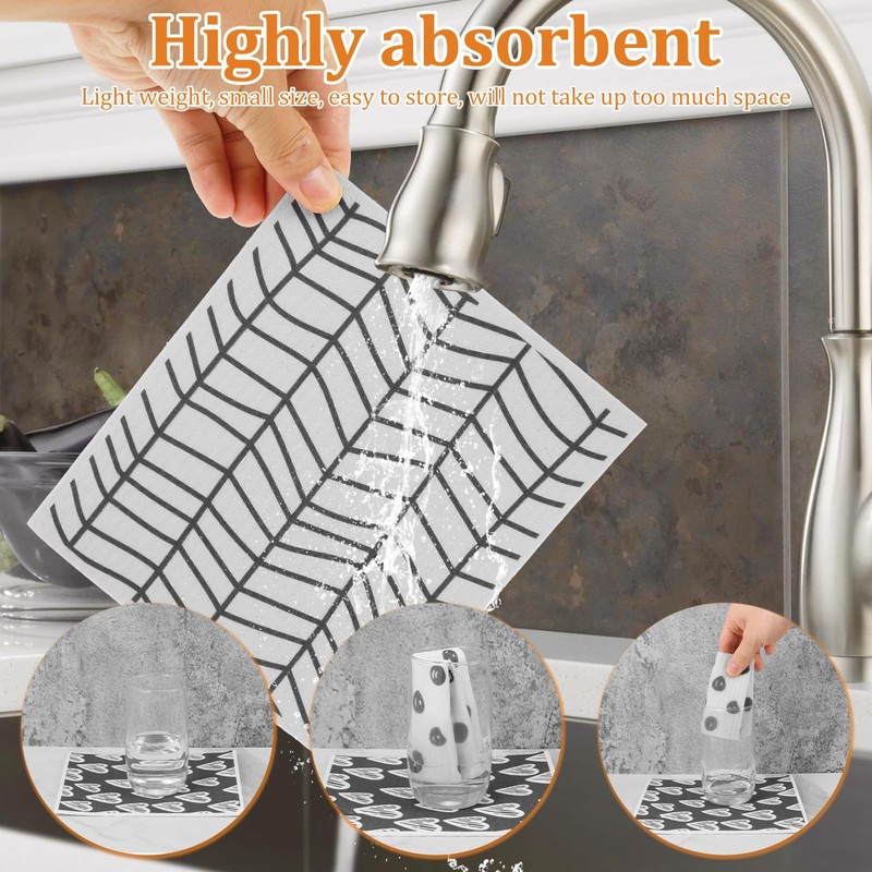 ZLHETWT Absorbent Swedish Dishcloth for Reusable Paper Towel Swedish Dish