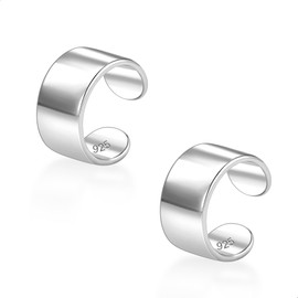 ALEXCRAFT Silver Ear Cuffs For Women Silver Cuff Earring Non Pierced Earrings Wrap-Around Womens Earrings Cuff Fake Helix Cartilage for Women Girlfriend Mom