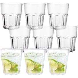 VIDETOL 16 Pcs Plastic Tumblers, 260ml Reusable Drinking Cups, Unbreakable Plastic Drinking Tumblers for Adults Kids Party