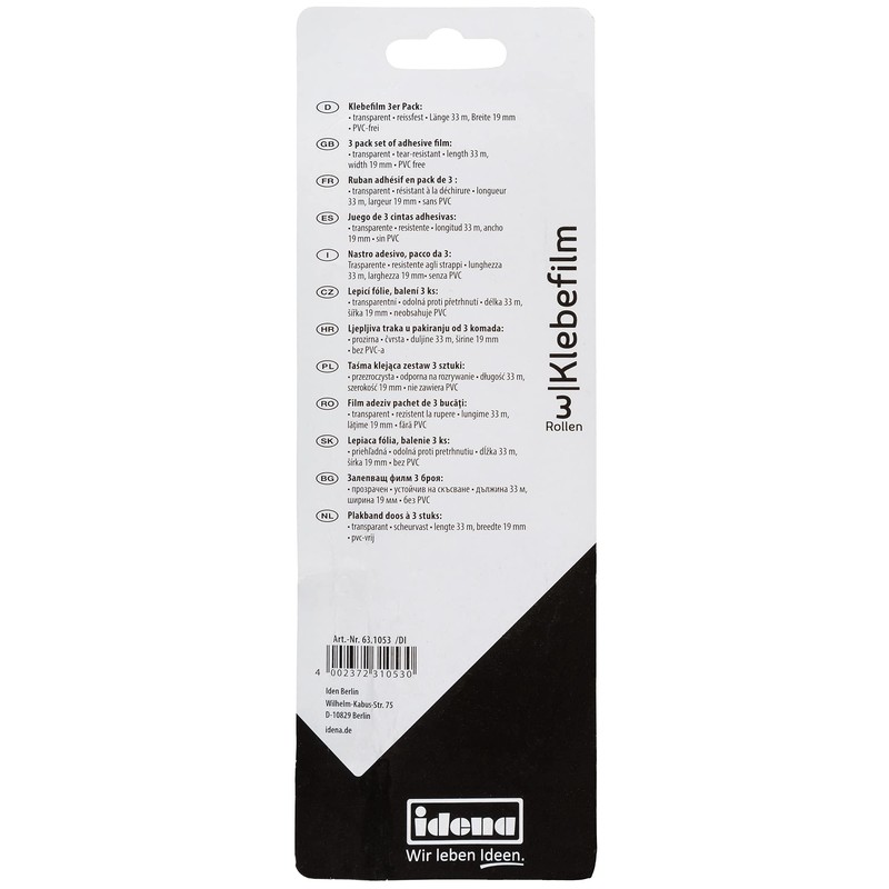 IDENA 631053 Tape, Set of 3 – 19 mm x