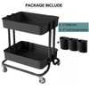 Melody House 2-Tier Utility Rolling Cart Storage Sofa Side Table