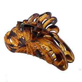 Shiny Spotted 5 inch Large Jaw Clip Hair Claw with leaf design (Motique Accessories)