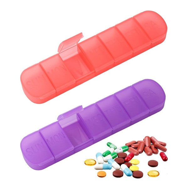 MYGLOAR 2 Piece Pill Box 7 Day Pill Box with