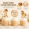 ALISSAR 36 Pcs My First Rodeo Cupcake Toppers, Western 1st