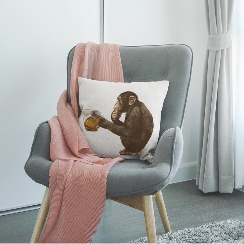 HGOD DESIGNS Gorilla Pillow Cover,Decorative Throw Pillow Monkey Sitting and