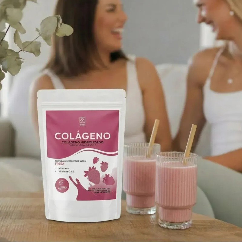Agorapharma Colágeno Hidrolizado En Polvo 500 G Sabor Fresa Fresa