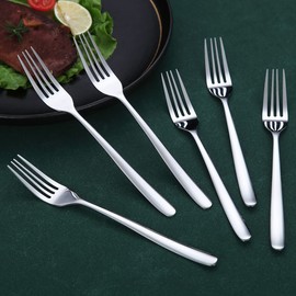 Dinner Forks 6 Pieces, Kyraton Stainless Steel 21.5cm Table Forks Cutlery Forks Set, Silverware Set, Dishwasher safe.