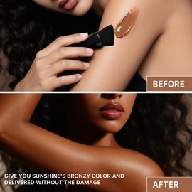 Instant Glow Self Tanner Gel, Summer Tan, Water-Resistant Bronzer, Rapid Tanning for Face Leg Body, with Natural Ingredients Moisture Vitamin E, Cruelty-Free with Brush (2 Pack, 1.7 oz Each)