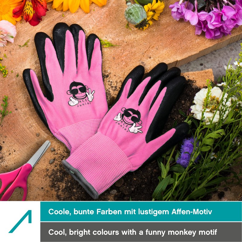ACE Junior Work Gloves for Children - 3 Pairs of