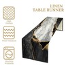 Marble Texture Table Runner Black Gold White Kitchen Dinner Runner