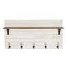 Kate and Laurel Jeran Wood Wall Shelf with 5 Hooks,