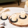 3-Piece Black Wood Candle Holder Plate Base Set for Pillar