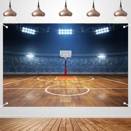 Basketball Court Spotlight Scene Backdrop Banner - Photography Background for Studio, Party Decoration, Event Setup 72x43 Inch