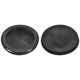 sourcing map 2Pcs Rubber Grommets 2-4/8" (65mm) Drill Hole, 2-1/4" (56mm) ID Single Sided Hole Plugs Ring Gasket for Firewall Cable Wire Protecting, Black