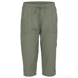 Malito - Damen Caprihose aus Baumwollmix - unifarbene Basic Freizeithose - bequem, sportlich & vielseitig - Kurze Hose für Sommer & Alltag C200 - (Oliv, XL)