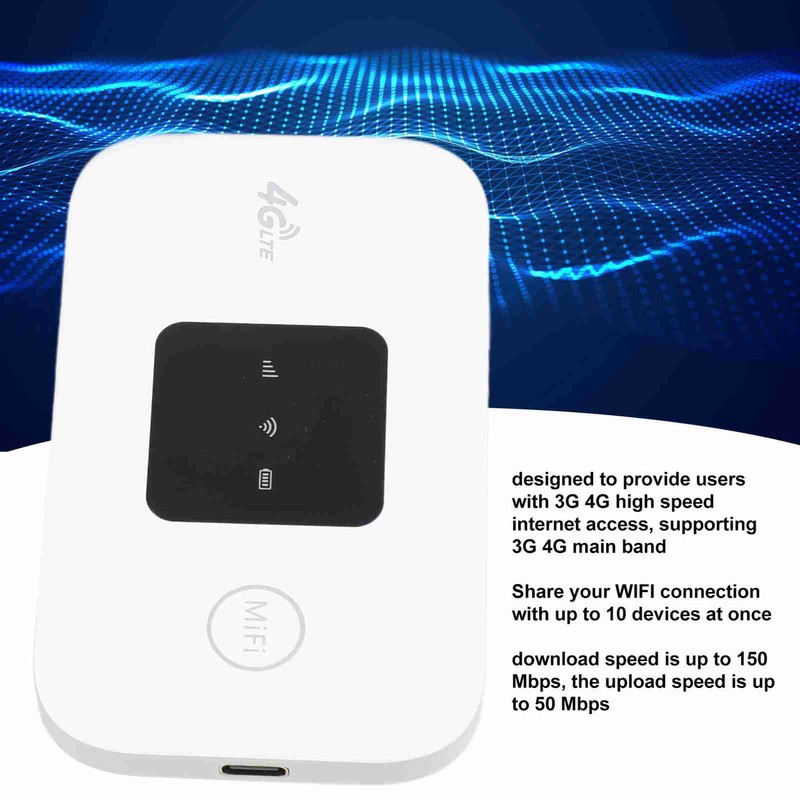 4G WiFi Router 150Mbps SIM Card Slot 10 Devices Support